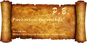 Pavlovics Bereniké névjegykártya
